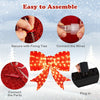 Lighted 37-inch Christmas bow decoration with 150 warm white LED lights, perfect for outdoor holiday displays.