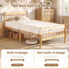 Solid wood platform bed frame with headboard and slats, twin size, offers stability and under-bed storage for easy cleaning.