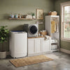 Compact washing machine and clothes dryer bundle designed for small spaces, featuring stainless steel tub and multiple wash options.