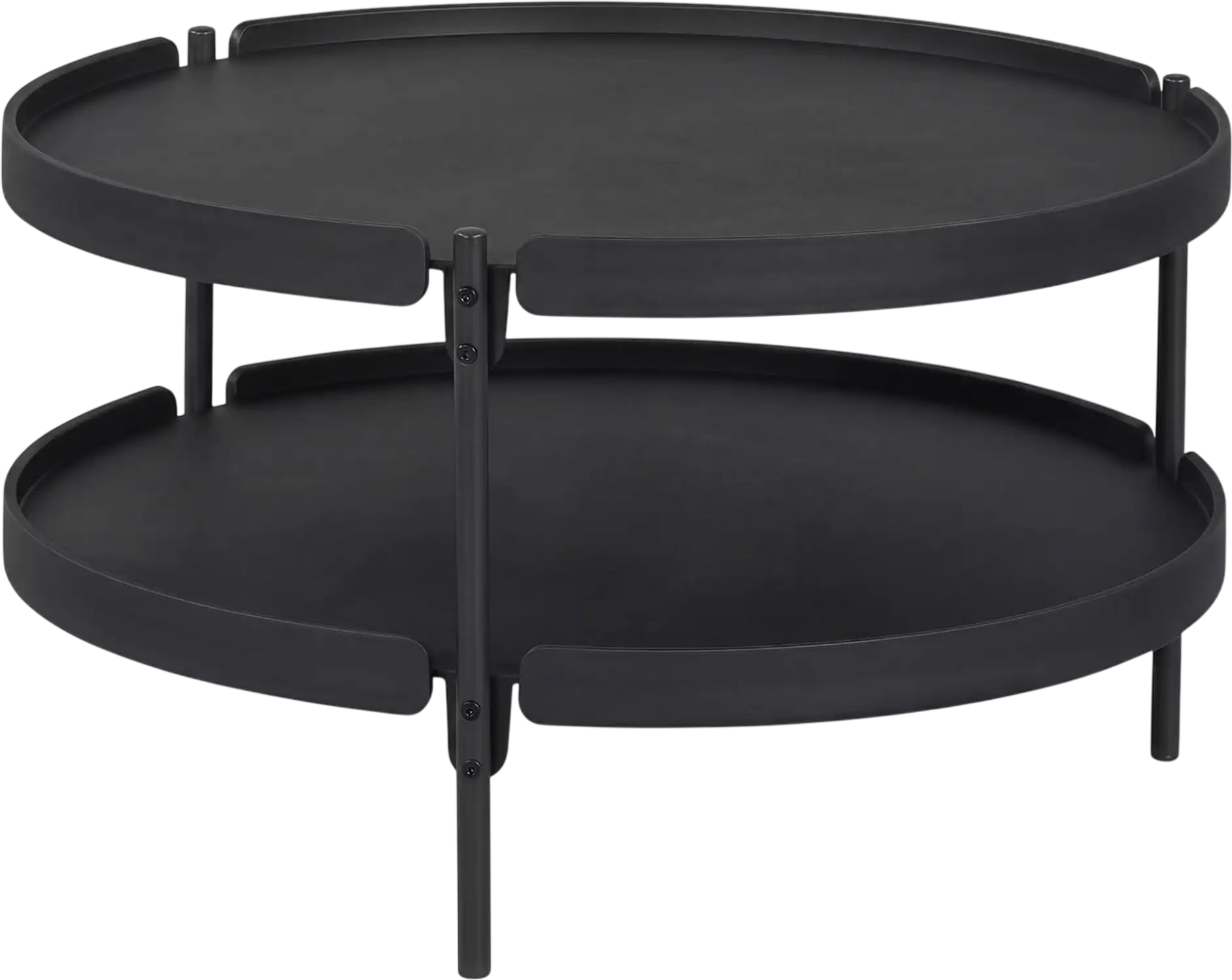 Costway 2-Tier Round Plastic Coffee Table Living Room 72897200 New