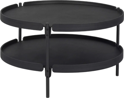 Costway 2-Tier Round Plastic Coffee Table Living Room 72897200 New