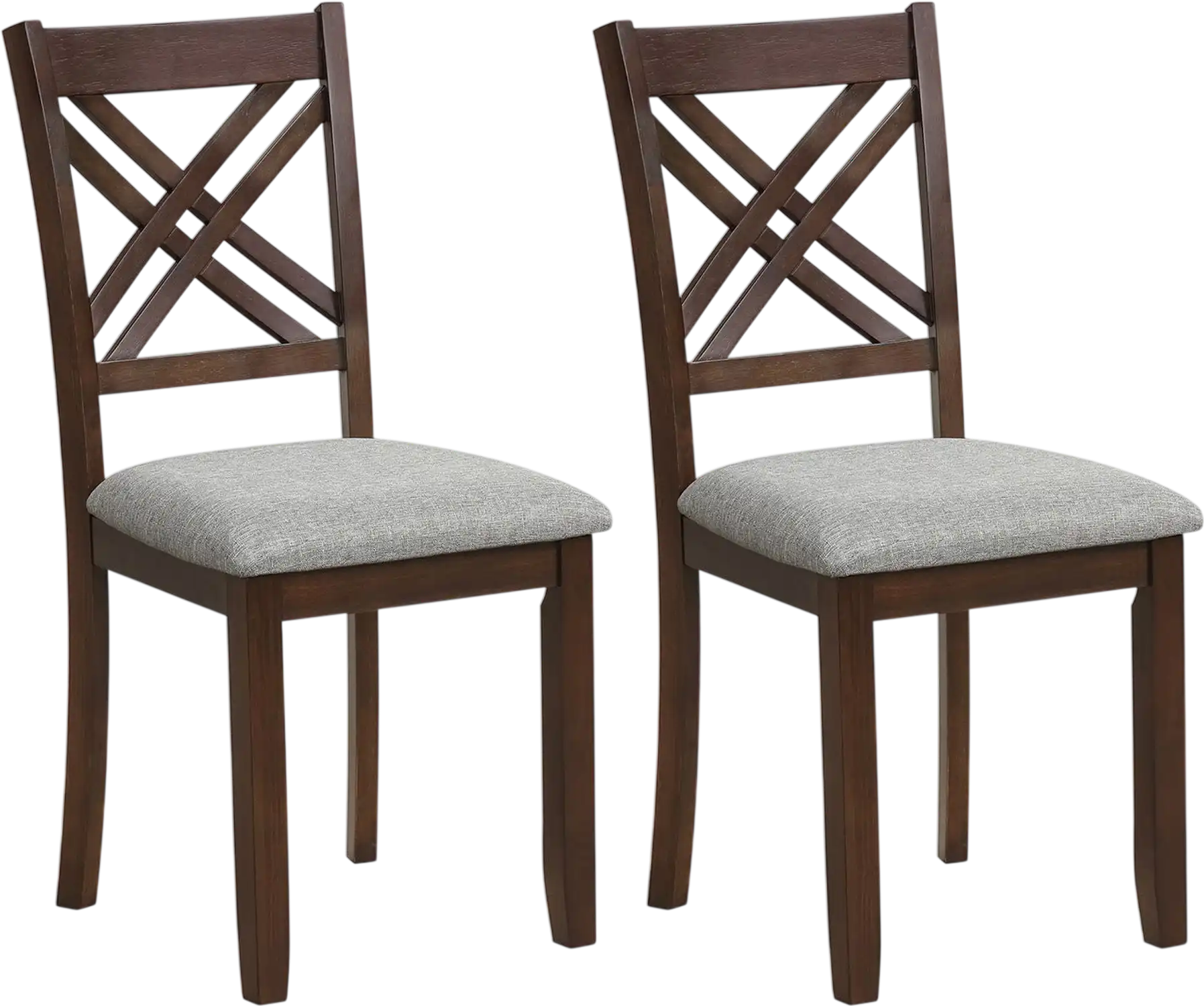 Costway Wooden Dining Chairs Set of 2 Fabric Padded Seat Solid Rubber Wood Kitchen 95846511 New