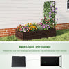 Rattan raised garden bed with trellis, featuring a large planting area and bed liner for excellent drainage and stability.