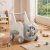 Toddler toy box in airplane shape with wheels, flip-up seat, and storage for toys, designed for safe and smooth movement.