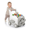 3-in-1 baby airplane shape toddler toy box with wheels, featuring a flip-up seat and ample storage for toys.