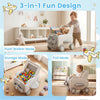 3-in-1 baby airplane shape toy box with wheels, featuring push walker, storage, and pull modes for versatile play.