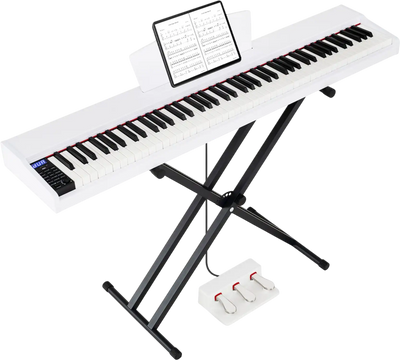 Costway 88-Key Portable Digital Piano Keyboard with Stand Semi-Weighted Full-Size Keys 29789874 New