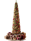 9-foot pre-lit pencil artificial Christmas tree with 1032 branch tips, ideal for small spaces and festive decor.