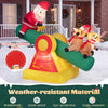 5.5 FT inflatable Christmas teeter-totter features Santa and reindeer with built-in LED lights for festive outdoor decor.