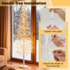 Lighted birch tree with warm white LED lights and weighted base, perfect for holiday decorations and easy assembly.