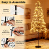 Lighted alpine tree with warm white LEDs, featuring adjustable tips for a lush look, perfect for festive decor.