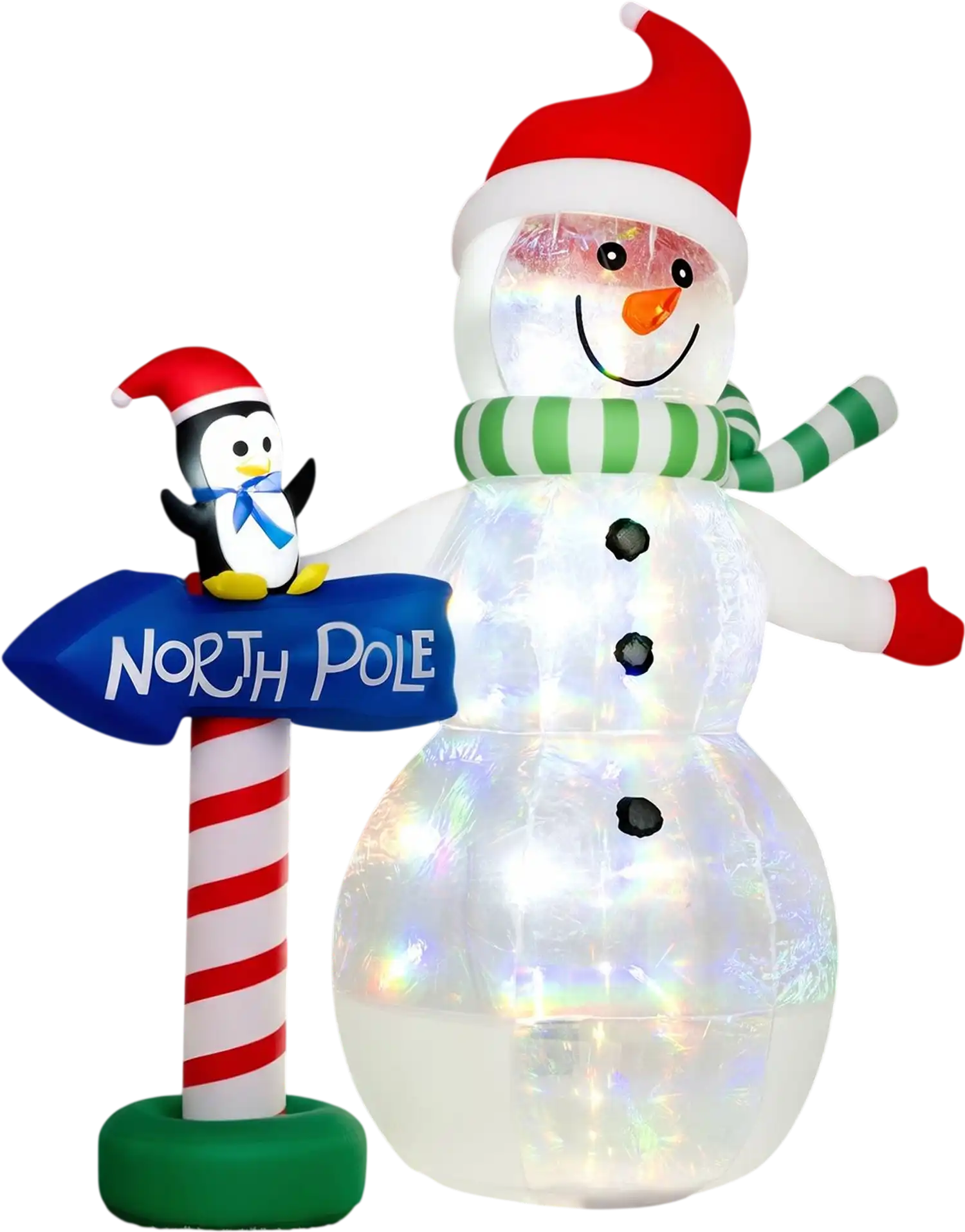 Costway 6' Christmas Inflatable Snowman Penguin North Pole Sign LED Lights 83749551 New