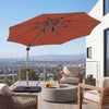 Outdoor Offset Umbrella Set with 11 FT Cantilever Patio Umbrella and Heavy-Duty 4-Piece Base-Rust Red - Gallery View 1 of 10