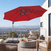 Outdoor Offset Umbrella Set with 11 FT Cantilever Patio Umbrella and Heavy-Duty 4-Piece Base-Burgundy - Gallery View 1 of 10