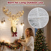 Pre-lit 3D Rudolph hanging wreath with LED warm white lights, shown on a Christmas wall beside holiday decor.