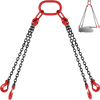 VEVOR Chain Sling, 5/16 inch x 5 ft Lifting Chains with Hooks, G80 Engine Chain Hoist Lifts, 11000 lbs/5 Ton Capacity Lifting Sling Chains for Engine Hoist, Engine Lift Chain with 4 Leg Grab Hooks