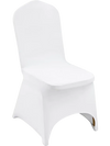 VEVOR Stretch Spandex Folding Chair Covers, Universal Fitted Arched Front Cover, Removable Washable Protective Slipcovers, for Wedding, Holiday, Banquet, Party, Celebration, Dining (100PCS White)