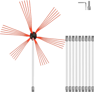 Vevor Chimney Sweep Kit 33' Fireplace Cleaning Tool Set New