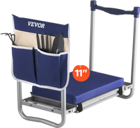 VEVOR Garden Kneeler and Seat, 11 in Wide Thick Kneeling Pad, Heavy Duty Garden Kneeling Stool, Folding Garden Seat with 1 Tool Bag, Relieve Knee & Back Pain, Non-Slip Garden Bench for Grandparents
