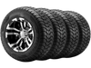 VEVOR Golf Cart Wheels, 10" 205/50-10 Black Aluminum Alloy Golf Cart Tires and Wheels Combo (Set of 4) Fit Club Car, EZGO, Yamaha, 4 Ply Rubber 4-Lug Lawn Mower Tires & Rims, 675 lbs Load, All-Terrain