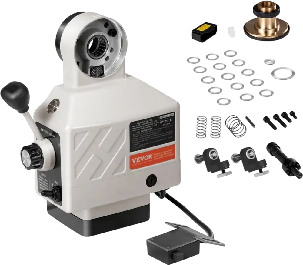 VEVOR Z-Axis Power Feed for Milling Machine, 450 in-lb Torque, 0-200RPM Adjustable Rotate Speed 120V Power Table Feed Mill Feeder, for Bridgeport Some Knee Type Mills with a 5/8" End Shaft Diameter