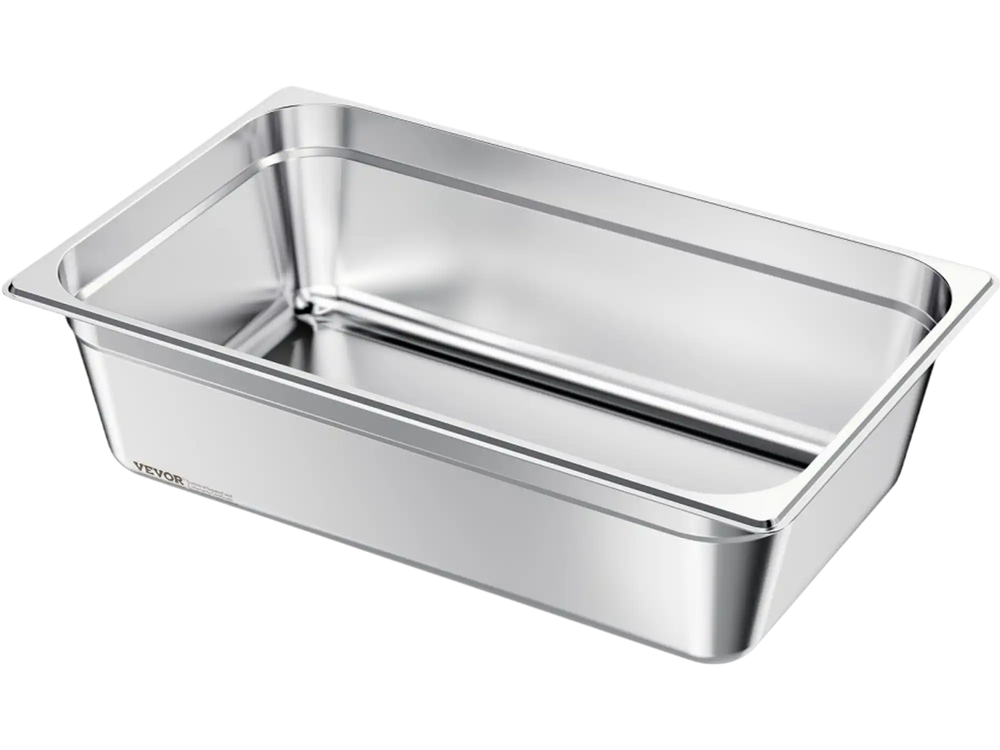 VEVOR 1 Pack Stainless Steam Hotel Pan, Full Size Table Steam Pan, 6 Inch Deep Anti Jam Restaurant Supplies Reusable Rustproof Catering Storage for Home, Party, Restaurant, Hotel, Buffet