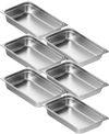 VEVOR 6 Pack Hotel Pans, Full Size Anti-Jam Steam Pan, 0.8mm Thick Stainless Steel Restaurant Steam Table Pan, 4-Inch Deep Commercial Table Pan, Catering Storage Food Pan, for Industrial & Scientific