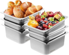 VEVOR 6 Pack Hotel Pans, 1/2 Size Anti-Jam Steam Pan, 0.8mm Thick Stainless Steel Restaurant Steam Table Pan, 6-Inch Deep Commercial Table Pan, Catering Storage Food Pan, for Industrial & Scientific