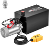 VEVOR 15 Quart Hydraulic Pump, Single Acting Dump Trailer Pump, 3200PSI Max Relief Pressure, 0.91 GPM Flow Rate, DC12V 1.6KW Hydraulic Power Unit for Dump Trailer Car Lifting (Horizontal Installation)