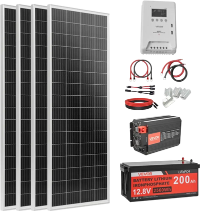 Vevor Solar Power Kit 400W 12V Complete Off-Grid System New