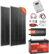 VEVOR 400W 12V Complete Solar Power Kit, 2PCS 200W Monocrystalline Solar Panels + 12.8V 100Ah LiFePO₄ Battery + 40A MPPT Charge Controller + 1000W Power Inverter for RV Home Camping Boats Off-Grid