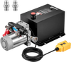 VEVOR 12 Quart Hydraulic Pump, DC12V 1.6KW Double Acting Dump Trailer Pump, 3200 PSI Max Relief Pressure, 0.91 GPM Flow Rate, with Pressure Gauge for Dump Trailer Car Lifting (Horizontal Installation)