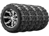 VEVOR Golf Cart Wheels, 12" 20x10-12 Black Aluminum Alloy Golf Cart Tires and Wheels Combo (Set of 4) Fit Club Car, EZGO, Yamaha, 4 Ply Rubber 4-Lug Lawn Mower Tires & Rims, 800 lbs Load, All-Terrain