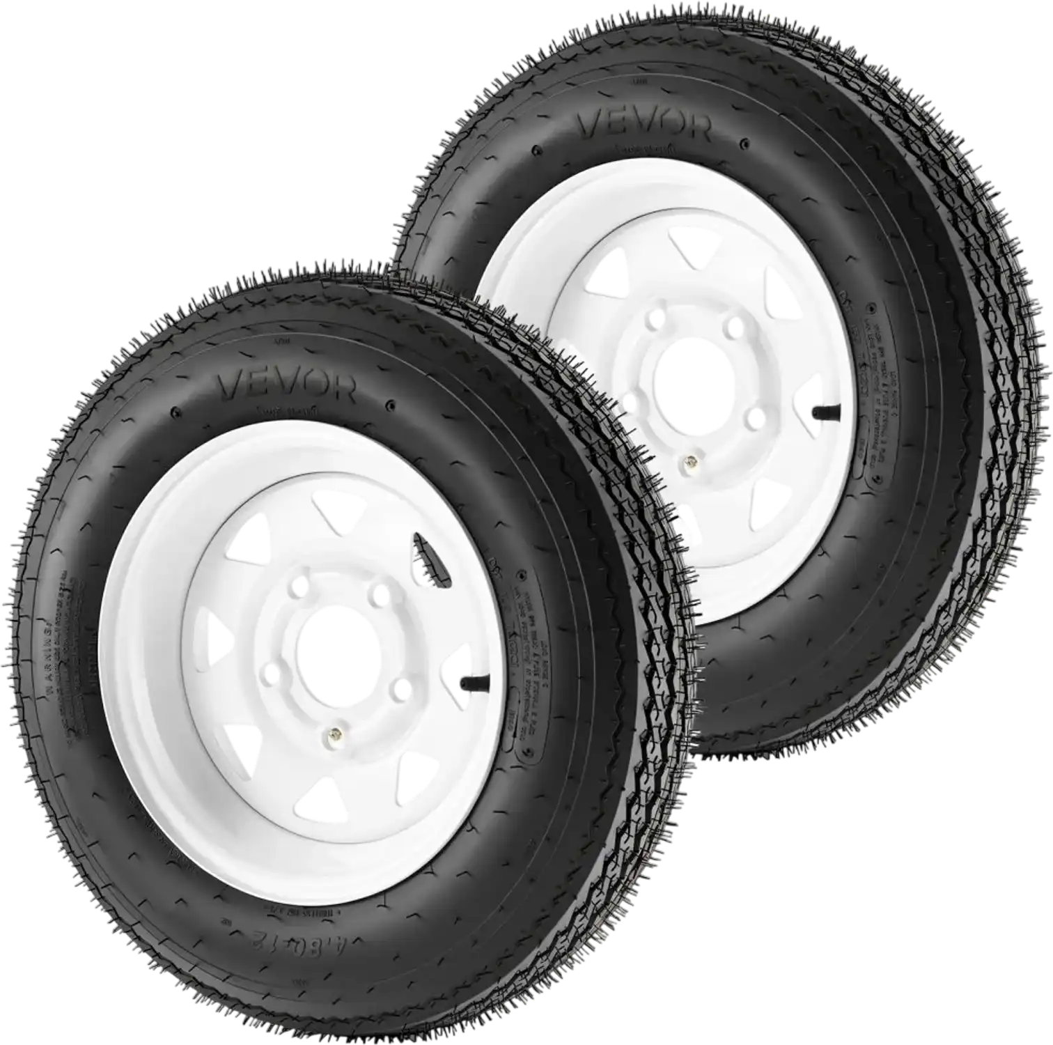 Vevor Trailer Tire Rim Assembly 2-Pack 4.80-12 12