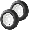 VEVOR 2-Pack Trailer Tire Rim Assembly 4.80-12 with 4 Lug on 4 in PCD, 6 Ply Load Range C Trailer Tire on 12" White Rims, 2.8 in Center Bore, Max Load 990LBS 90PSI for Utility/Boat/Camper Trailers