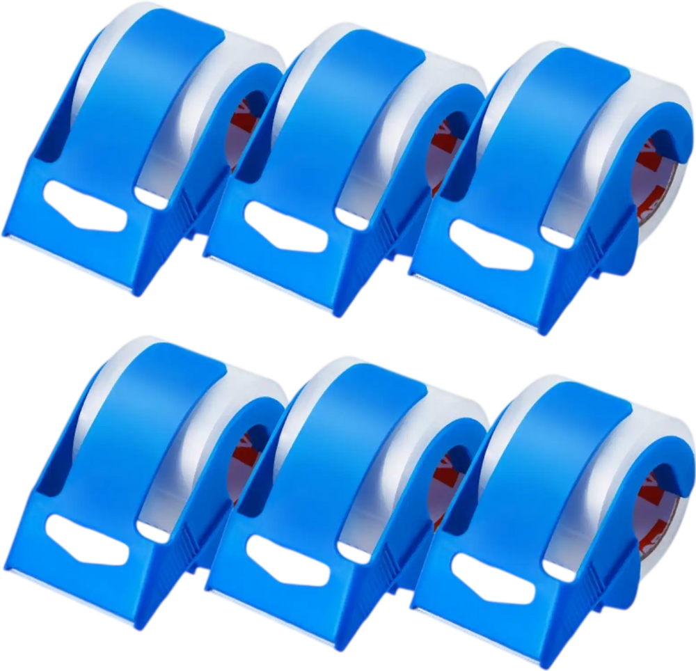 VEVOR Clear Packing Tape, 1.5 inches Core, 6 Rolls 1.88 Inches x 25 Yards Packing Tape with Dispenser, 2.7 Mil Heavy Duty Packaging Tape Designed for Moving, Storage and Packing, Shipping and Mailing