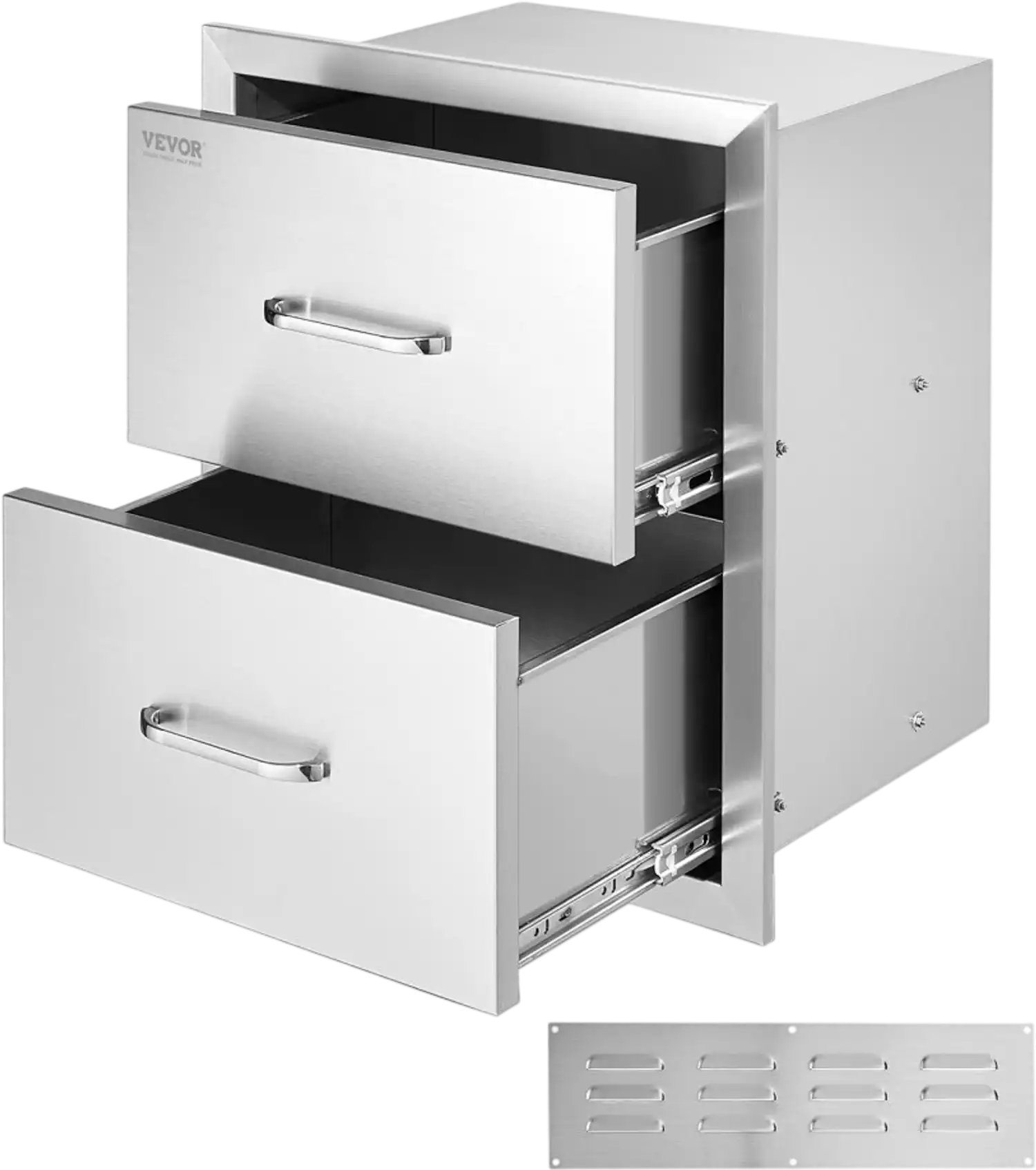 Vevor Outdoor Kitchen Drawers Flush Mount Double Stainless Steel 17.8