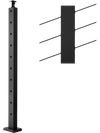 VEVOR Cable Railing Post, 36x1x2 Inch Stair Railing Post, with Pre-Drilled 30° Angled Holes, Stainless Steel Cable Rail Post with Horizontal and Curved Bracket, 1-Pack, Black, 1JZLGZXHS91402OS1001V0
