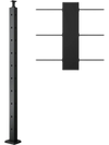 VEVOR Cable Railing Post, 36x1x2 Inch Corner Railing Post, with L-Shaped Pre-Drilled Holes, Stainless Steel Cable Rail Post with Horizontal and Curved Bracket, 1-Pack, Black, 1JZLGZXHS914IVCFL001V0