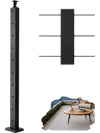 VEVOR Cable Railing Post, 36x1x2 Inch Level Deck Stair Posts, 1-Pack Stainless Steel Cable Handrail Post, Pre-Drilled Pickets with Mounting Bracket Stair Railing Kit, Black, 1JZLGZXHS914LZA6X001V0