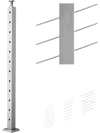 VEVOR Cable Railing Post, 42x2x2 Inch Stair Railing Post, with Pre-Drilled 30° Angled Holes, Stainless Steel Cable Rail Post with Horizontal and Curved Bracket, 1-Pack, Silver, 1JZLGZXYS1062TLWC001V0