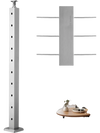 VEVOR 1-Pack Cable Railing Post, 36x2x2 In Horizontal-Hole Deck Railing Post with Pre-Drilled Holes, Stainless Steel Cable Rail Post with Horizontal and Curved Bracket, Silver, 1JZLGZXYS91466KZK001V0