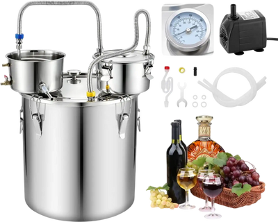 Vevor Alcohol Still 13.2 gal / 50 L Distiller with Thumper Keg and Water Pump New