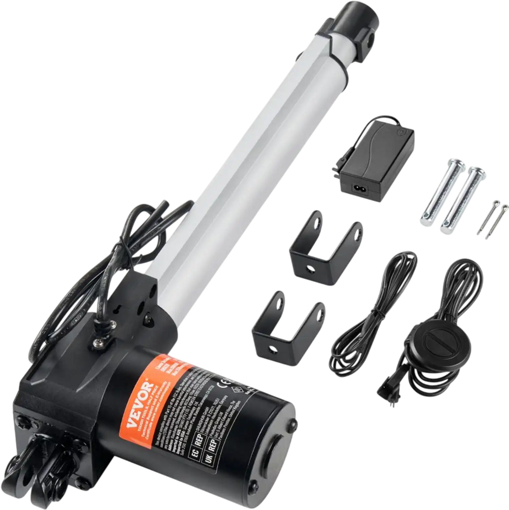 VEVOR Linear Actuator Kit, 10 Inch High Speed 0.98"/s Linear Motion Actuator 24V, 220lbs/1000N Linear Actuator for TV/Table/Sofa Lifting, IP44 Protection - Adapter Power Supply Included