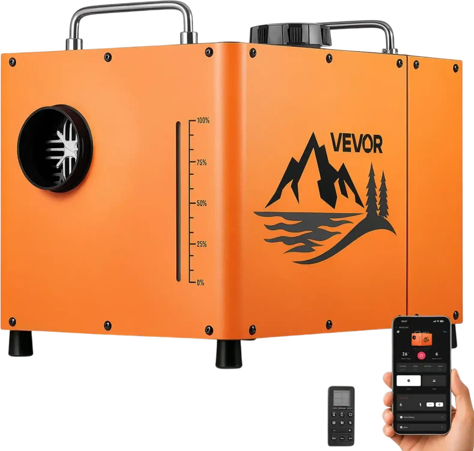 Vevor Diesel Heater 12-24V Portable Air Heater with Bluetooth App Control 1.85 Gal New
