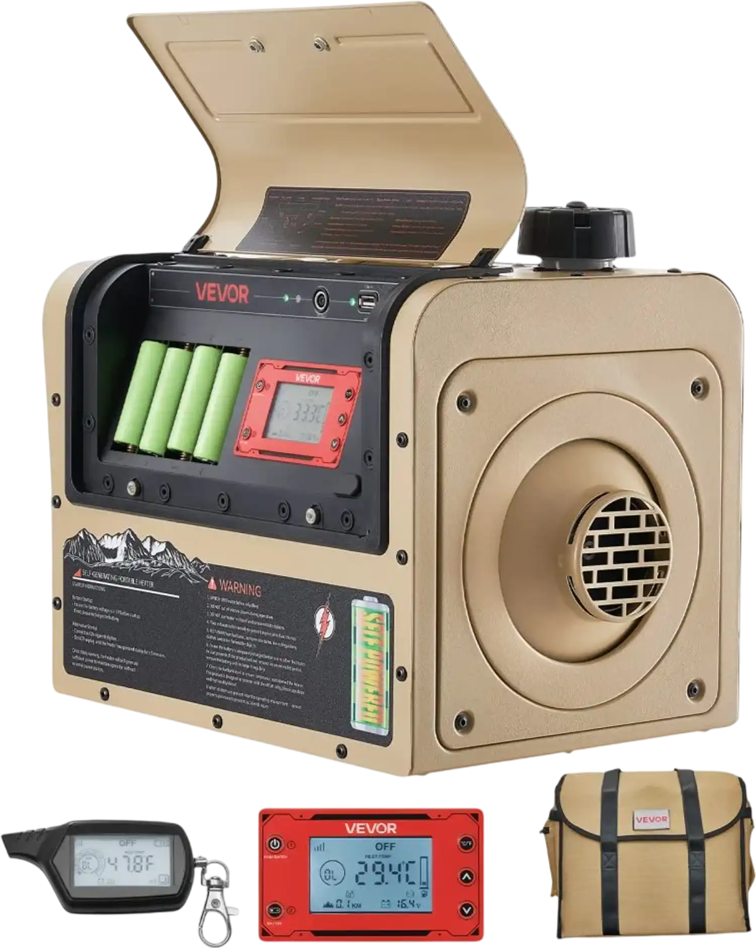 Vevor Diesel Heater Self-Powered Portable Air Heater 1 Gal / 3.8 L Fuel Tank New