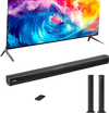 VEVOR Sound Bar for Smart TV, 2.0 Channel, 32-Inch 2 in 1 Detachable Soundbar TV Speakers, with Bluetooth HDMI AUX USB Connection, Remote Control, 80W Surround Sound System, for Home Theater Audio