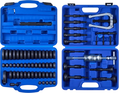 VEVOR Bearing Press Kit, 52+16 Pcs, 2 in 1 Bushing Driver Tool & Bearing Press Kit, Race and Seal Driver Set with 49 Bushings, 10 Collets, Slide Hammer, Heavy Duty Removal Installation Set with Case