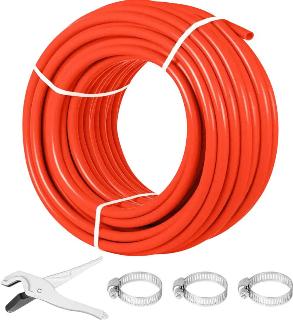 VEVOR Oxygen Barrier 1/2 Inch 300 Feet Tube Coil EVOH PEX-B Pipe, for Residential Commercial Radiant Floor Heating, Red