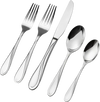 VEVOR 30-Piece Silverware Set, Food-Grade Stainless Steel Flatware Utensils, Mirror Finished Cutlery Set, Dishwasher Safe Eating Tableware for Kitchen Home, Service for 6, Include Knife Fork Spoon